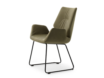 LXR02 - Sled base leather chair with armrests by LEOLUX LX - view 2